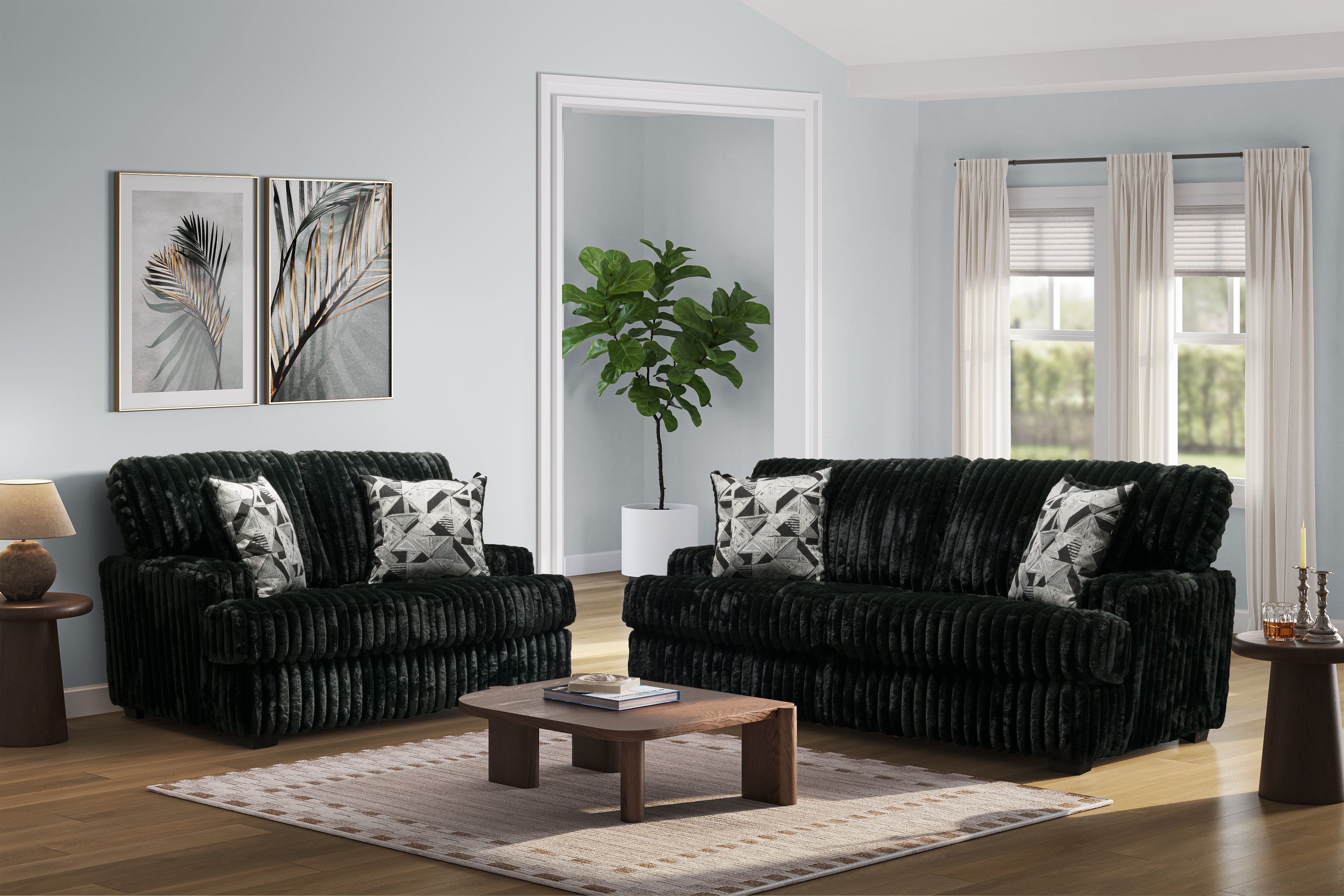 1112 Sofa Loveseat MONDO BLACK - DOMESTIC - LIVING ROOM