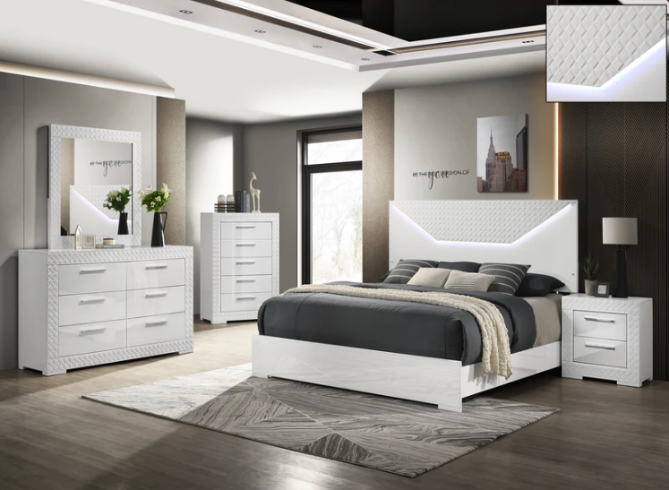 White Queen Bed Set