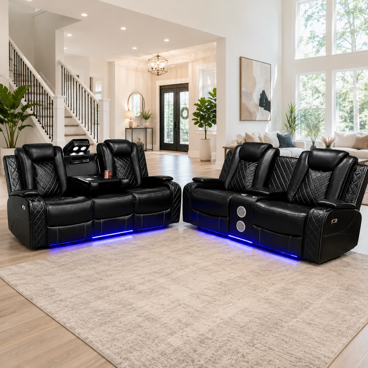 Powered Recliner Sofa (Black) SF5868