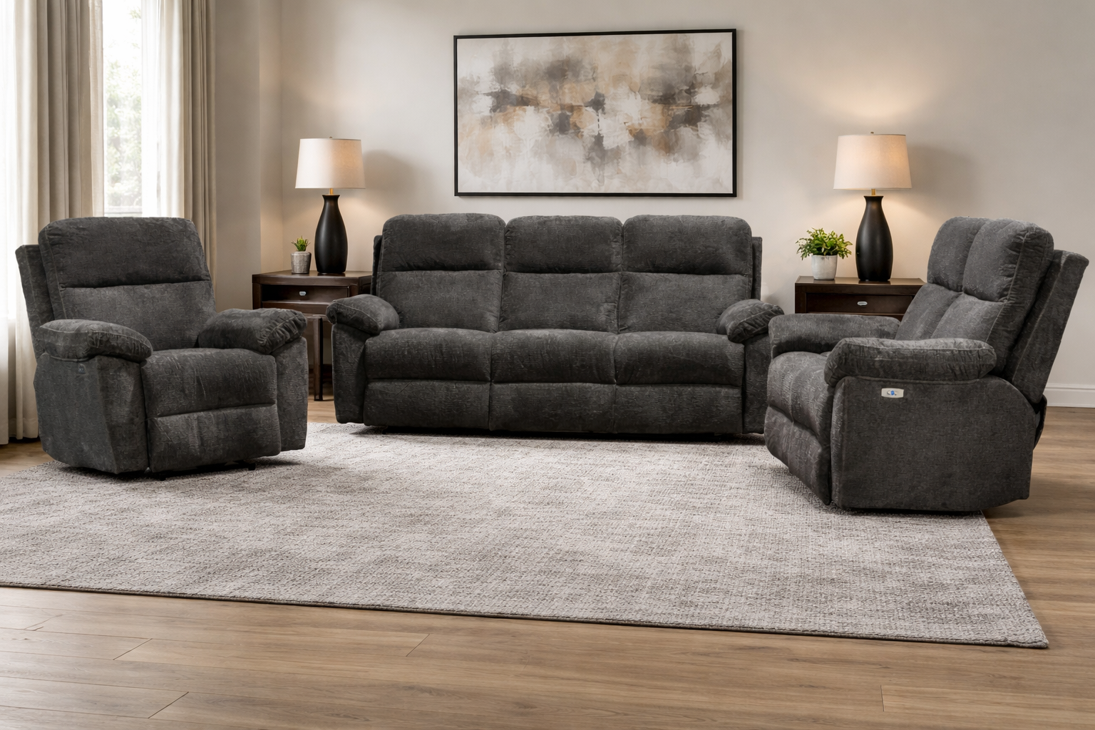 8212 Powered Recliner Sofa Loveseat 3PC SET ADDISON