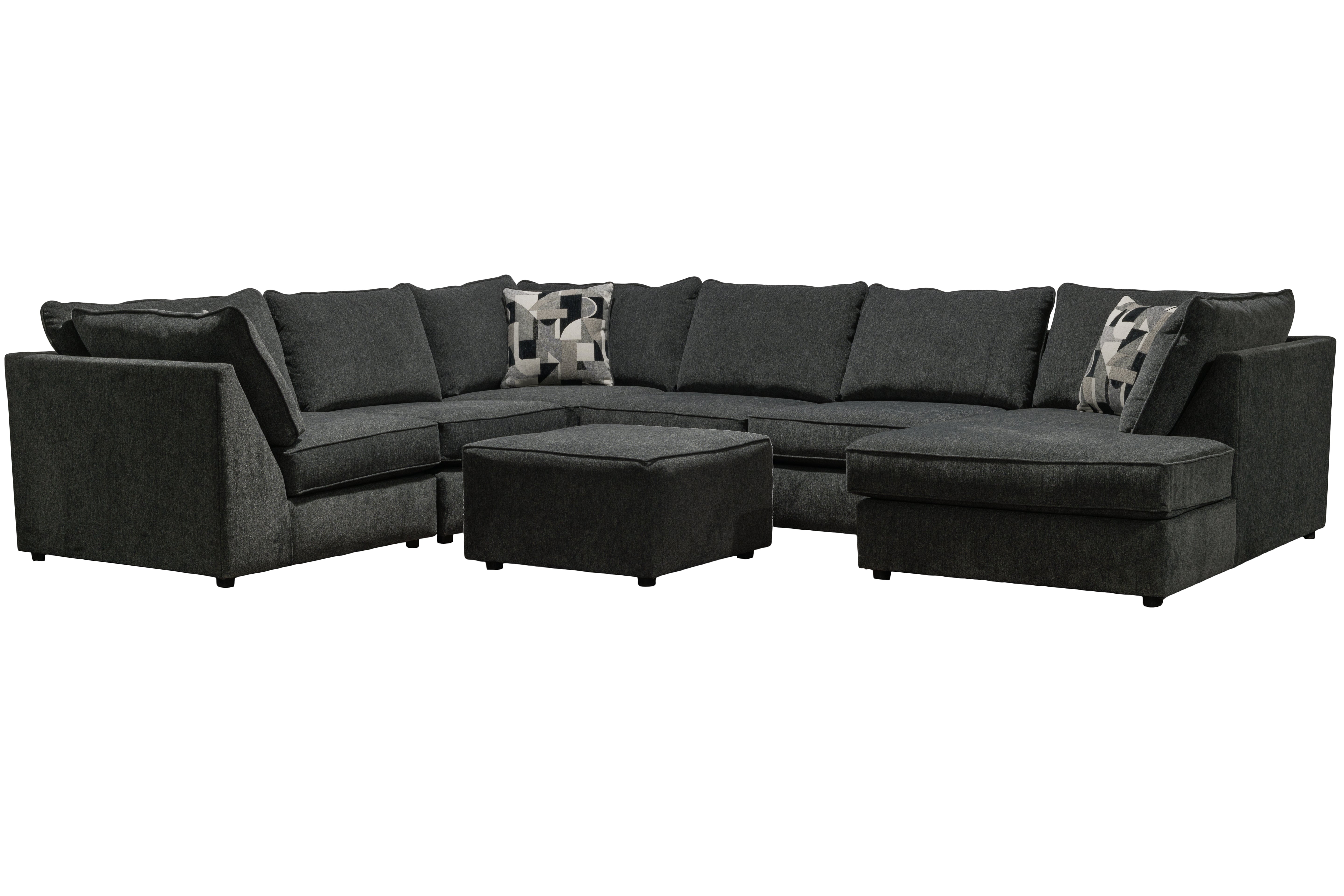 323 RHF Chaise, Armless Chair, Ottoman, Corner Carbon