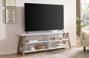 TV Stand White & Natural Finish