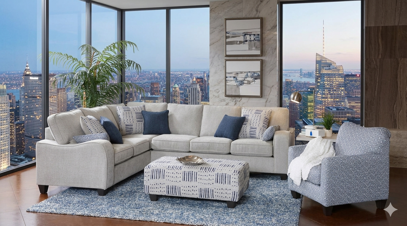 69 Sectional Light Grey