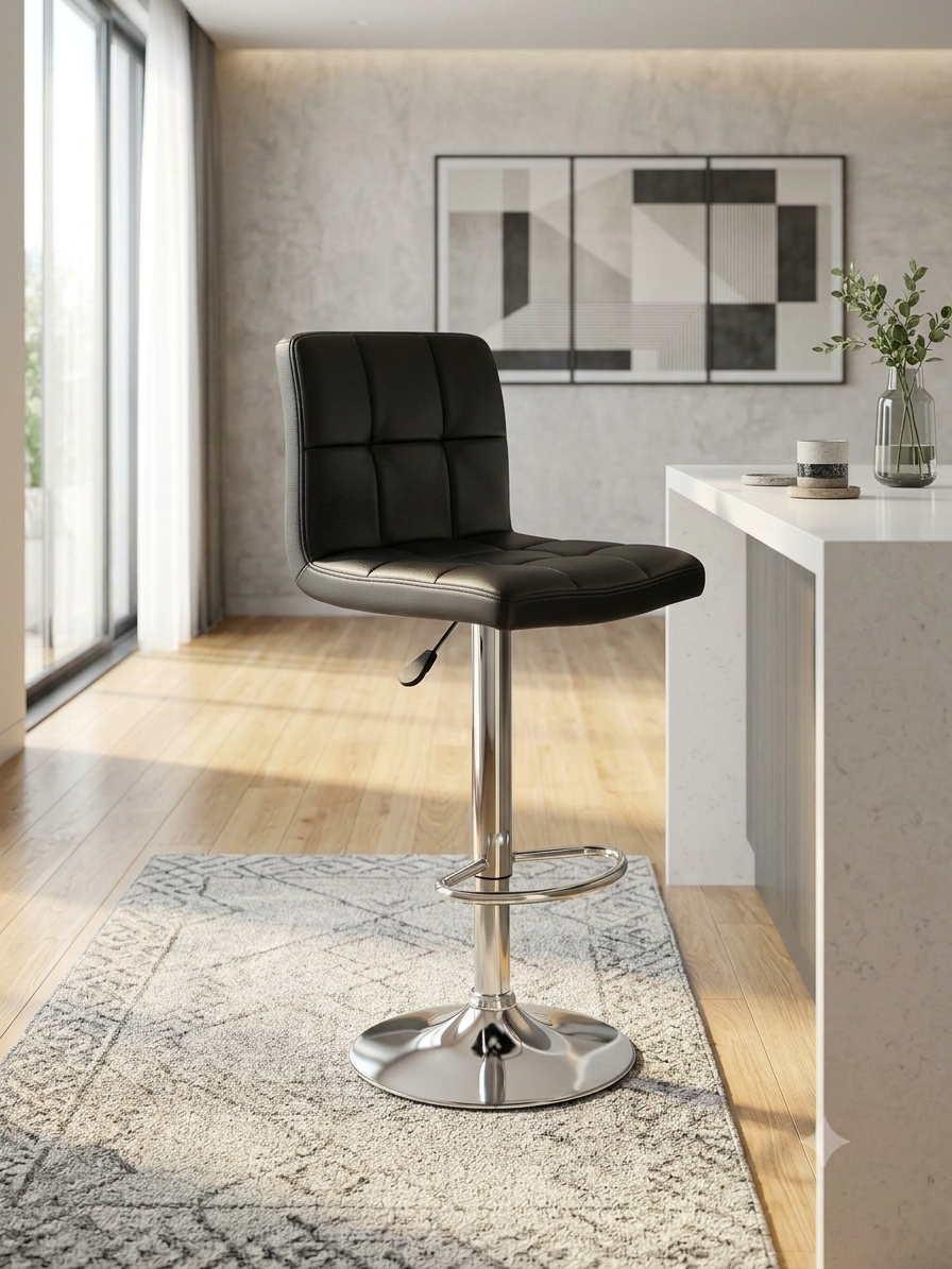 Bar Stool Adjustable 360-Degree Black