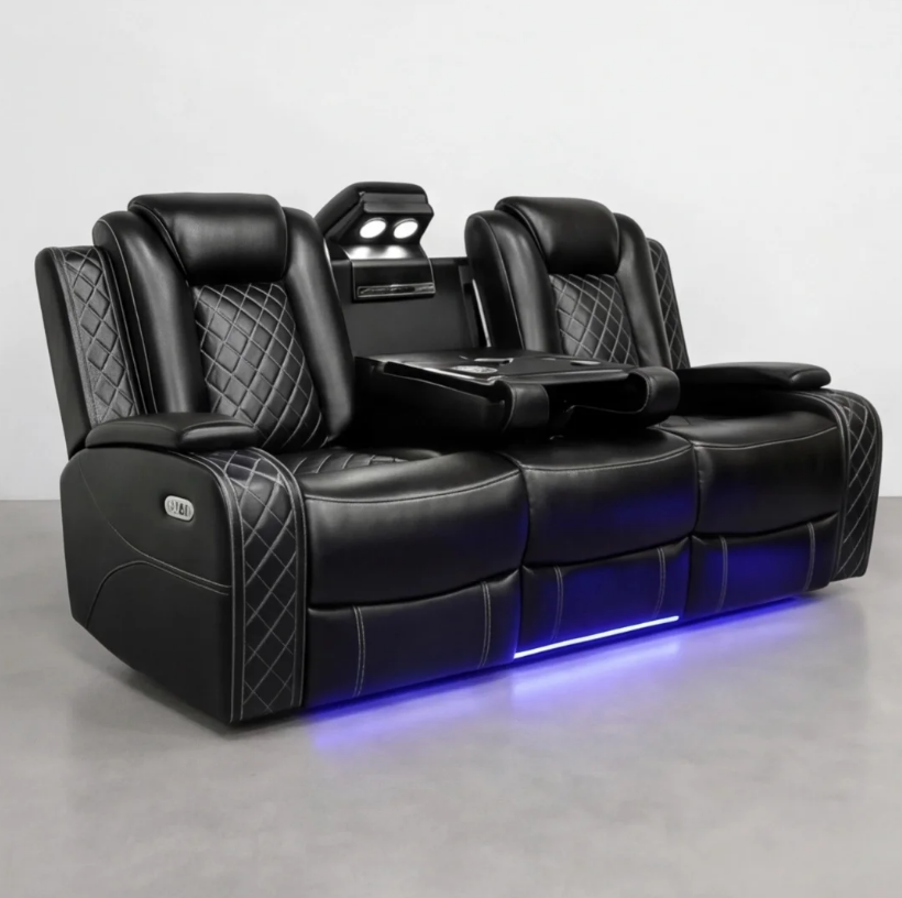 Powered Recliner Sofa (Black) SF5868